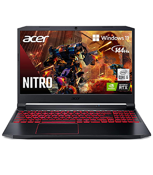 ACER Nitro 5 AN515-55, 15.6 Inches, Intel(R) Core(TM) i5-10300H CPU @ 2.50GHz , 16 GB RAM, 256GB NVME & 1TB HDD, NVIDIA GeForce RTX 3060, Black Laptop (Minor Wear & Tear On Body & Keyboard) (Pre-owned)