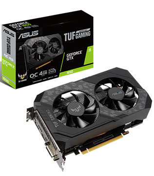 ASUS TUF Gaming GeForce GTX 1650 OC Edition, 4GB, GDDR6, DisplayPort 1.4, 128-bit (TUF-GTX1650-O4GD6-GAMING) Graphics Card