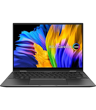 ASUS Zenbook 14 Flip OLED-UN5401QA, 14 Inches,  AMD Ryzen 9 5900HX with Radeon Graphics @3.30 GHz, 16 GB RAM, 1 TB NVME SSD, Integrated Graphics, Jade Black Laptop (Pre-owned)