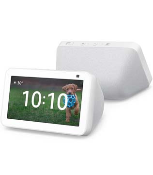 Amazon Echo Show 5 White (1st Gen, 2019 Release) Smart Speaker & Display with Alexa (5.5 inch screen, 1MP camera) (Pre-owned)