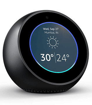 Amazon Echo Spot Smart Alarm Clock with Alexa (Black) (Pre-owned)