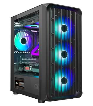 Gaming Desktop PC (Pre-owned) Mid Tower with Ryzen 5 5600X 16GB DDR4 RAM, RTX 4060 Ti GPU 8GB, 1TB M.2 NVMe SSD