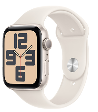 Apple Watch SE (2nd Gen) GPS, 44mm Starlight Aluminum Case With Starlight Sport Band (Minor scratches) (Pre-owned)