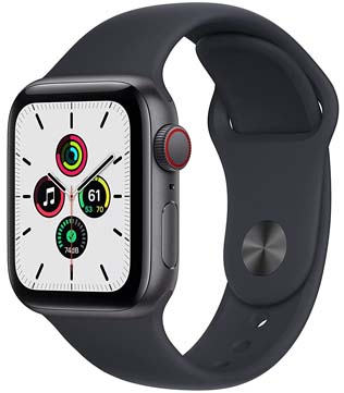 Apple Watch SE (GPS & Cellular, 40mm) Space Gray Aluminum Case With Black Sport Band Smart Watch (Minor Scratches) (Pre-owned)