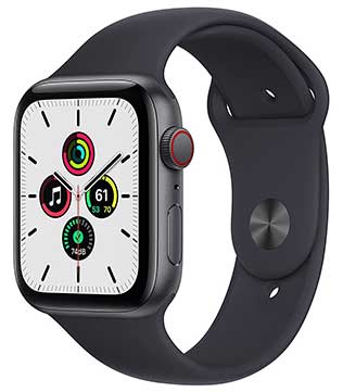 Apple Watch SE (GPS & Cellular, 44mm) Space Gray Aluminum Case With Custom Grey Strap (Pre-owned)