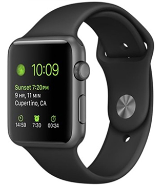 Apple Watch Series 1 38mm Space Gray Aluminum Case With Black Sport Band (Minor Dent) Smart Watch (Pre-owned)