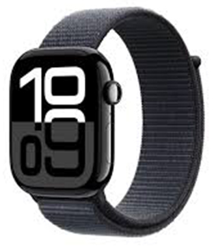 Apple Watch Series 10 (GPS 42mm) Jet Black Aluminum Case With Ink Sport Loop (Pre-owned)