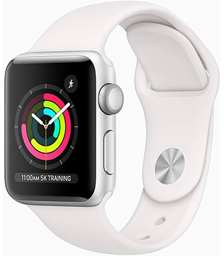 Apple Watch Series 3 (GPS, 38mm) Silver Aluminium Case with White Sport Band (Minor Scratches) (Pre-owned)