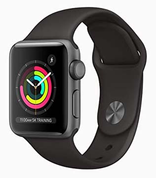Apple Watch Series 3 (GPS, 38mm) Space Gray Aluminum Case With Black Sport Band (Pre-owned)