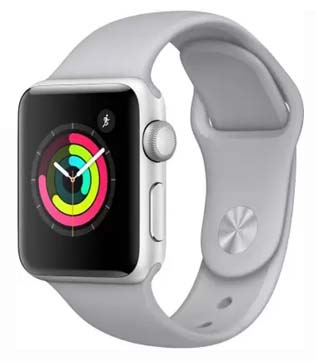 Apple Watch Series 3 (GPS, 42mm) Silver Aluminium Case with White Sport Band (Minor Scratches, Pre-owned)