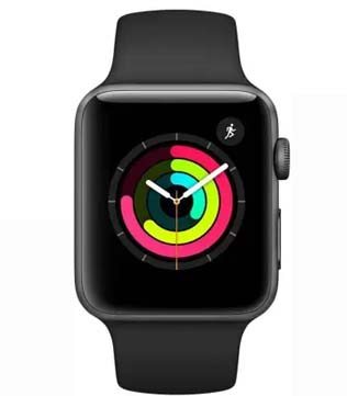 Apple Watch Series 3 (GPS, 42mm) Space Gray Aluminium Case with Black Sport Band (Pre-owned)