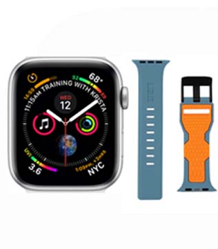 Apple Watch Series 4 (GPS, 44mm) Silver Aluminium Case With UAG Watch Band Civilian Strap (Scratches) (Pre-owned)