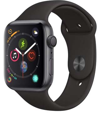 Apple Watch Series 4 (GPS, 44mm) Space Gray Aluminum Case With Black Sport Band (Pre-owned)