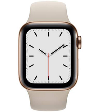 Apple Watch Series 5 (GPS & Cellular, 40mm) Gold Stainless Steel Case with Starlight Sport Band (Pre-owned)