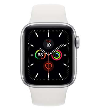 Apple Watch Series 5 (GPS & Cellular, 40mm) White Aluminum Case with White Sport Band (Pre-owned)