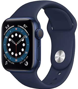 Apple Watch Series 6 (GPS, 40mm) Blue Aluminum Case with Deep Navy Sport Band Smart Watch (Pre-owned)