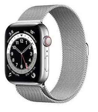 Apple Watch Series 6 (GPS & Cellular, 44mm) Silver Stainless Steel Case Silver Milanese Loop (Pre-owned)