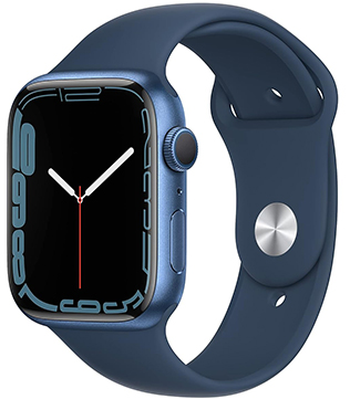 Apple Watch Series 7 (GPS, 45mm) Blue Aluminum Case With Abyss Blue Sport Band Smart Watch (Pre-owned)