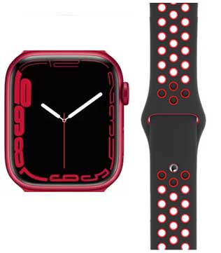 Apple Watch Series 7 (GPS, 45mm) (PRODUCT) RED Aluminium Case With Black & Red Sport Band Apple (Pre-owned)