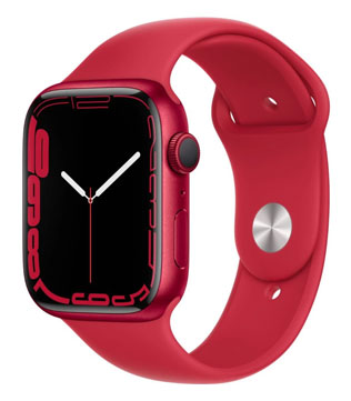 Apple Watch Series 7 (GPS, 45mm) Red Aluminium Case With Red Sport Band (Scratches) Smart Watch (Pre-owned)
