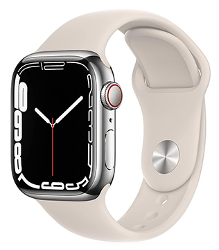 Apple Watch Series 7 (GPS & Cellular 41mm) Aluminium & Ceramic Case With Starlight Sport Band (Pre-owned)