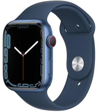 Apple Watch Series 7 (GPS & Cellular, 45mm) Blue Aluminum Case With Abyss Blue Sport Band Smart Watch (Pre-owned)
