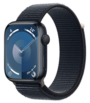 Apple Watch Series 9 (GPS 45mm) Midnight Aluminum Case With Midnight Sport Loop Smart Watch (Pre-owned)