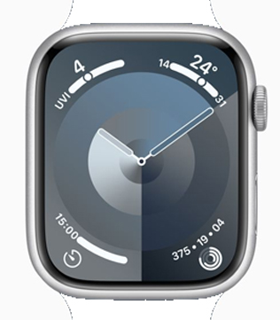 Apple Watch Series 9 (GPS 45mm) Silver Aluminum & Ceramic Case Without Strap (Pre-owned)