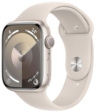 Apple Watch Series 9 (GPS 45mm) Starlight Aluminium Case with Starlight Sport Band (Pre-owned)