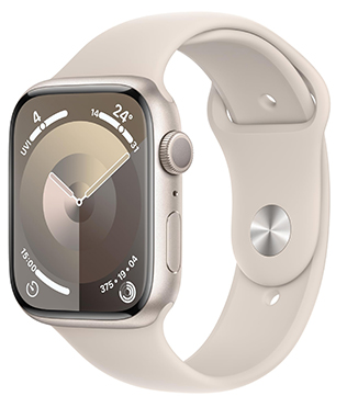 Apple Watch Series 9 (GPS & Cellular, 45mm) Starlight Aluminium Case with Starlight Sport Band Smart Watch (Open Box)