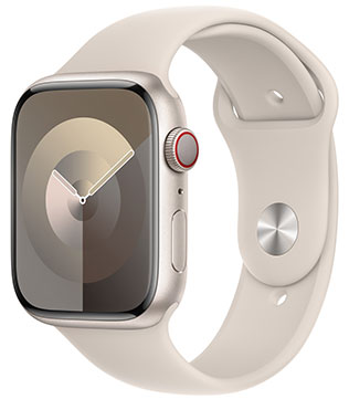 Apple Watch Series 9 (GPS & Cellular, 41mm) Starlight Aluminium Case with Starlight Sport Band Smart Watch (Pre-owned)