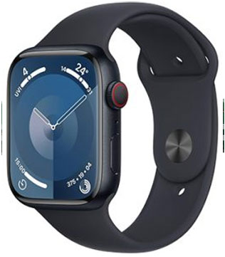 Apple Watch Series 9 (GPS & Cellular, 45mm) Midnight Aluminum Case With Midnight Sport Band (Pre-owned)