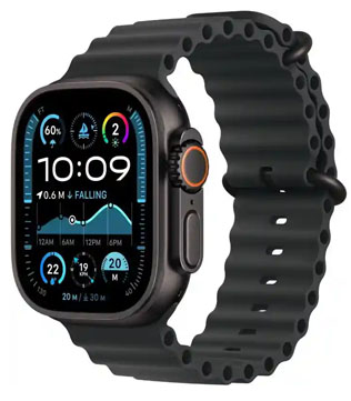 Apple Watch Ultra 2 (GPS + Cellular, 49mm) Black Titanium Case with Black Ocean Band (Pre-owned)