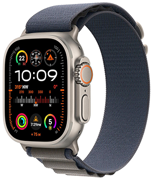 Apple Watch Ultra 2 (GPS + Cellular, 49mm) Titanium Case with Blue Alpine Loop (Pre-owned)