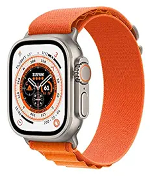 Apple Watch Ultra (GPS + Cellular, 49mm) Titanium Case with Orange Alpine Loop Smart Watch (Minor Dent) (Pre-owned)