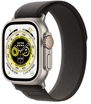 Apple Watch Ultra (GPS + Cellular, 49mm) Titanium Case Black & Gray Loop (Pre-owned)