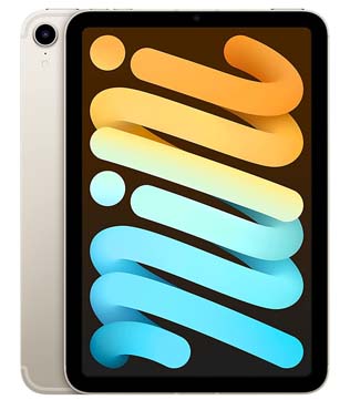 Apple iPad Mini (6th Gen) (A2567) 256 GB ROM 8.3 Inch with Wi-Fi Only (Starlight) (Pre-owned)