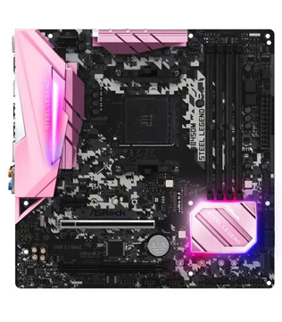Asrock B450M Steel Legend Pink Edition Motherboard (Pre-owned)