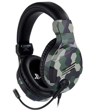 Bigben Camo Green Stereo Gaming Headset (PS5, PS4, Xbox Series, Xbox One, Nintendo Switch, PC) (Pre-owned)