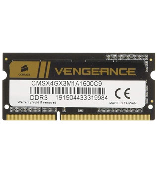 Corsair Vengeance 4GB DDR3 1600MHz (CMSX4GX3M1A1600C9) Laptop RAM (Pre-owned)