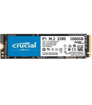 Crucial P1 1TB 3D NAND NVMe M.2 (CT1000P1SSD8) Solid State Drive (Pre-owned)