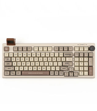EPOMAKER RT100 95% with Mini Display Wireless Mechanical Keyboard (Retro White) (Open Box)