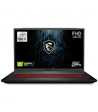 MSI GF75 Thin 10SCXR, 15.6 Inches, Intel(R) Core(TM) i5-10500H CPU @ 2.50GHz, 8 GB RAM, 512GB NVME SSD, 512GB SATA SSD, NVIDIA GeForce GTX 1650, Black Laptop (Pre-owned)