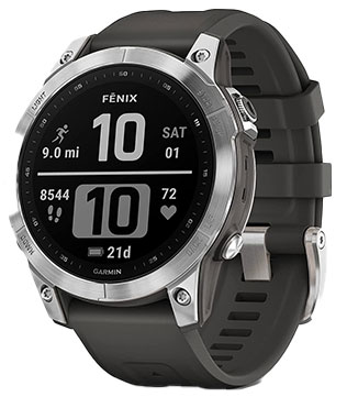 Garmin Fenix 7 Silver with Graphite Band Smartwatch (Pre-owned)