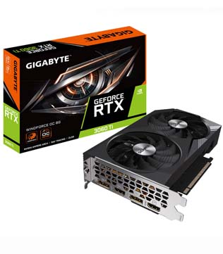 Gigabyte GeForce RTX 3060 Ti Windforce OC 8G (GV-N306TWF2OC-8GD) Graphics Card