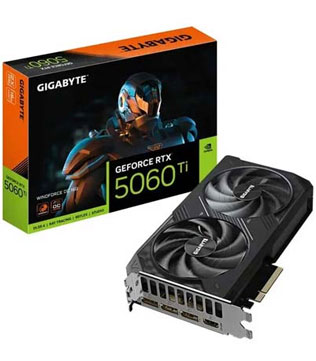 Gigabyte GeForce RTX 5060 Ti Windforce OC 16GB GDDR7 (GV-N506TWF2OC-16GD) Graphic Card