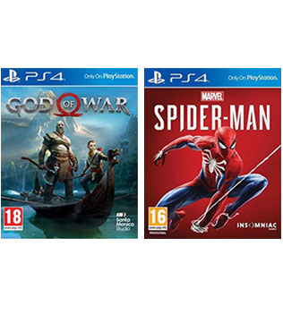 God of War, Marvels Spider Man Game Bundle PS4 (Pre-owned)