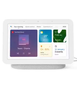 Google Nest Hub (2nd gen), Display with Google Assistant Smart Speaker (Chalk) (Pre-owned)