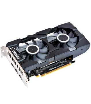 INNO3D GeForce GTX 1650 TWIN X2 OC, 4GB, GDDR5, Display Port 1.4, 128-bit (N16502-04D5X-1510VA25) Graphics Card (Pre-owned)