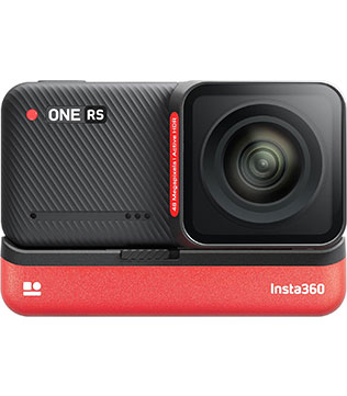 Insta360 One RS 4k Edition 6K and 48MP 25 FPS Waterproof Action Camera (Black/Red) (Pre-owned)